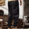 Men Harem Pants Thin Solid Color Elastic Waist Pockets Ankle-banded Drawstring Deep Crotch Wear-resistant Soft Breathable Men Cargo Pants Long