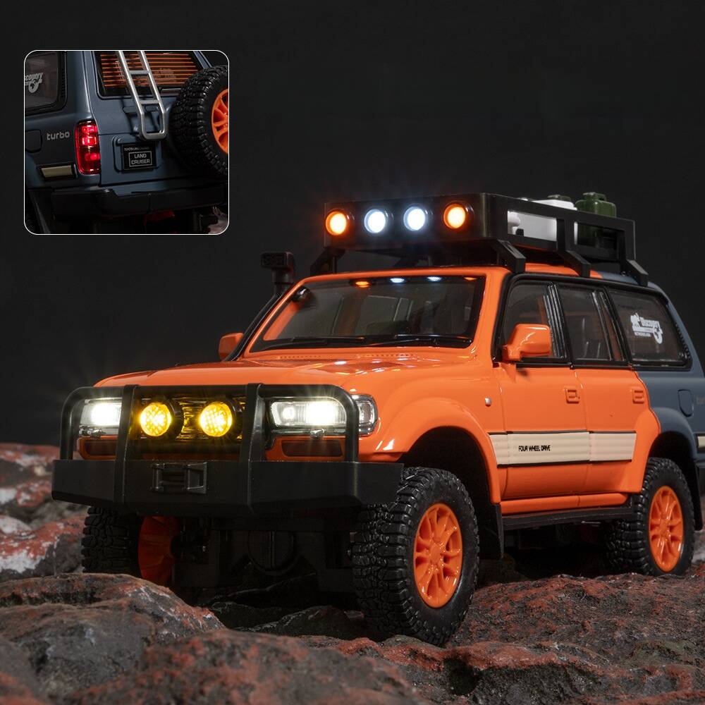 Toyota Land Cruiser 80 Внедорожник Симулятор Литая Модель и Игрушечные Транспортные Средства Звуки и Свет Машинка с Инерционным Механизмом 1:Модель коллекции 24 сплава