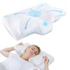 HOMCA Cervical Pillow Memory Foam Pillow Contoured Memory Foam Pillow for Neck Pain Orthopedic Neck Bed Pillow for Side Back and Stomach White -