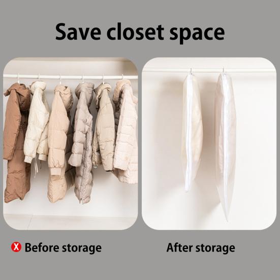 1/3 шт. Подвесные чехлы для одежды с самокомпрессионной молнией, большой емкости, прозрачные, экономящие место
