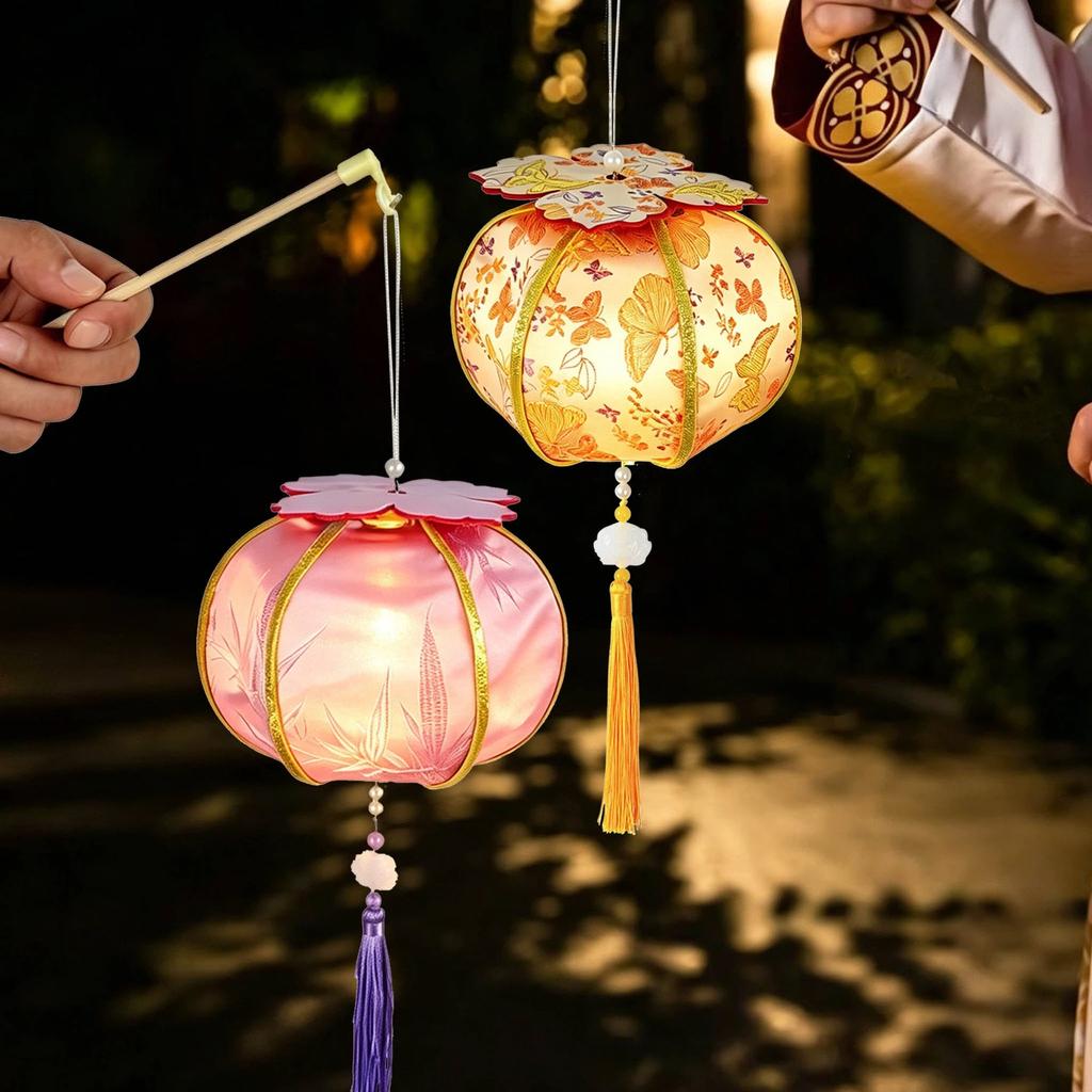 Traditional Handheld Persimmon Lantern Blessing Luminous Ancient Lantern Parent Child Craft
