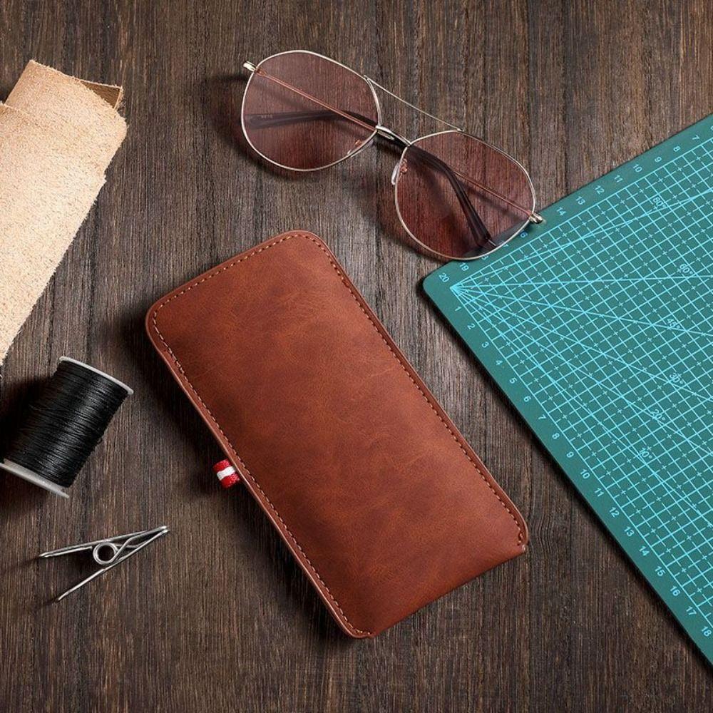 PU Leather Glasses Bag Rectangle Glasses Pouch Fashionable Glasses Cover  Home/Outdoor