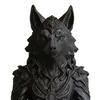 3D-печатная статуэтка медитирующего оборотня в готическом стиле Yousheng, скульптура Зверя-Воина Дзен на круглой основе, матово-черный фэнтезийный декор для стола, уникальный подарок для
