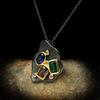 Metal Diamond Geometric Gem Necklace New Style French High End Simple Retro Pendant