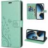Case for Samsung Galaxy A36 5G - BOOLING - Flip Case Synthetic Leather Shockproof Green Butterfly Pattern