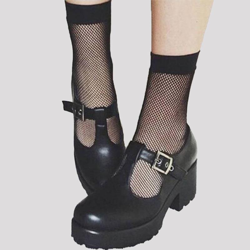 Летние кружевные носки-сетка до щиколотки Black Pearl - Дышащие, невидимые чулки больших размеров