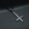 Мужское ожерелье из нержавеющей стали с перевернутым крестом, ожерелье, ювелирный подарок