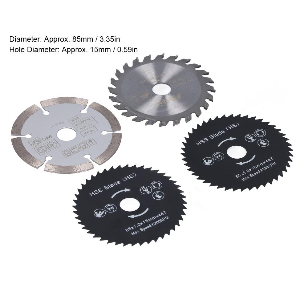 4pcs 3-3/8 Inch Diameter Mini Circular Saw Blade Circular Saw Blade Set  For Tile Grout Concrete