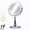 Shinmax Mirror Tabletop Magnifier Actress Mirror 3x Stand Mirror with Light Rechargeable Makeup Memory Prevents Forgetting To Erase PSE Certified 8