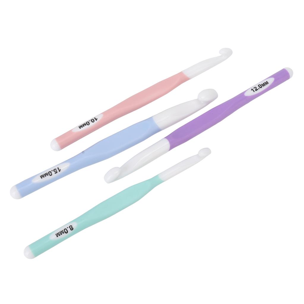 4 шт. крючки для вязания эргономичный дизайн прозрачная шкала пластиковый набор крючков для вязания ковров