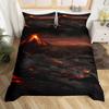 Комплект пододеяльника «Вулкан» с рисунком извержения вулкана, комплект постельного белья, чехол для одеяла «Огненная гора», декор для спальни для мальчиков, девочек, женщин, мужчин