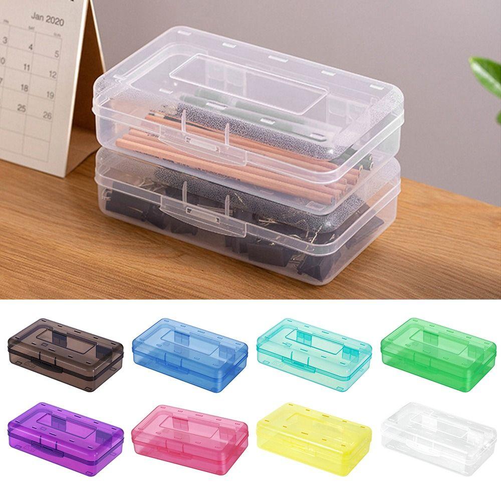 Transparent Pencil Case Large Capacity Marke Pen Organizer Durable Pen Box  School Office