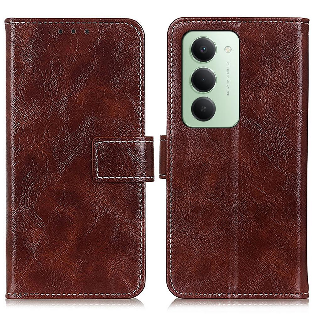 For Xiaomi Redmi 15 5G (Global) (169mm) Case Wallet Leather Phone Cover Crazy Horse Texture