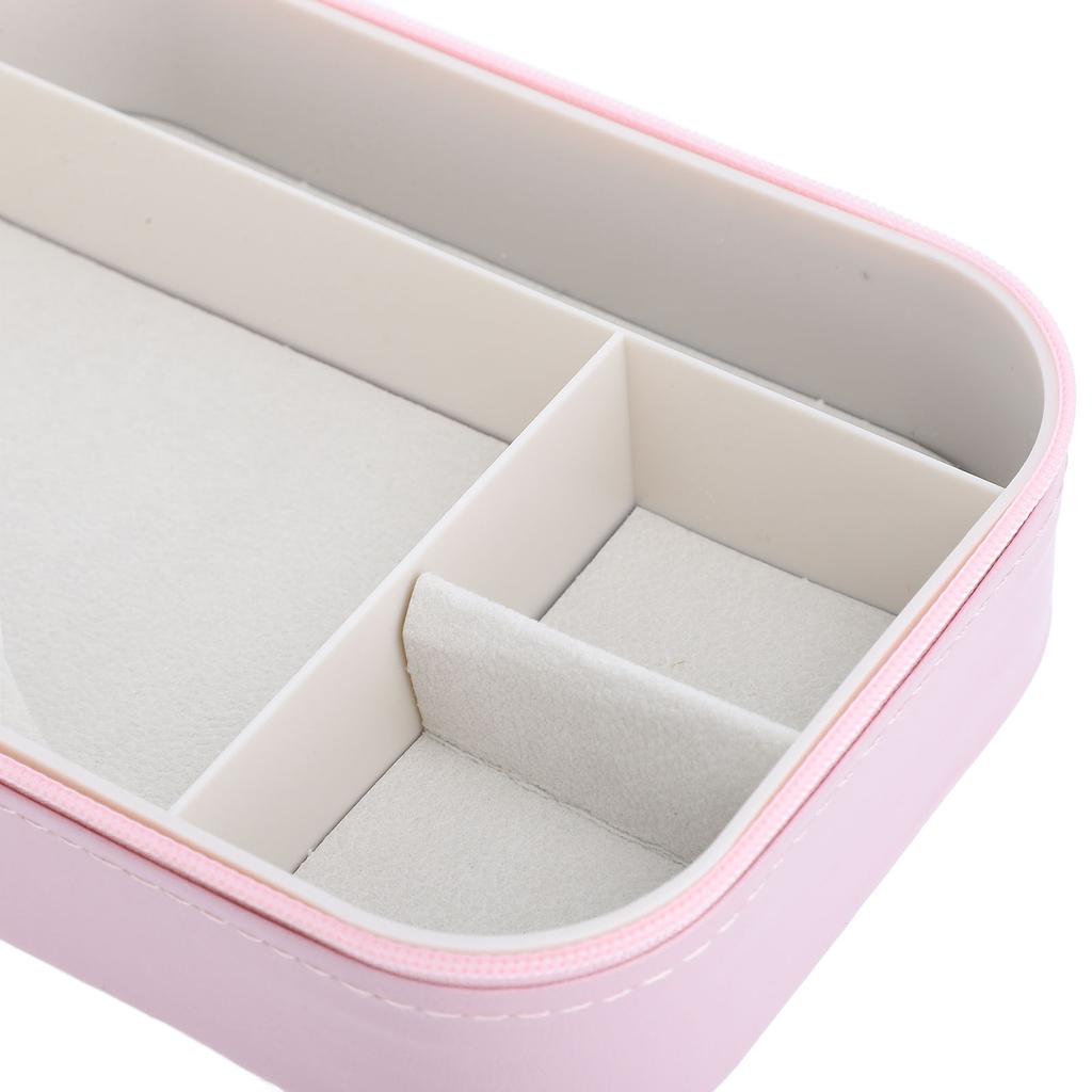 Makeup Bag with LED Mirror Jewelry Storage Box Dimmable Touch Screen Makeup Travel Lighted Case for Home Travel Pink