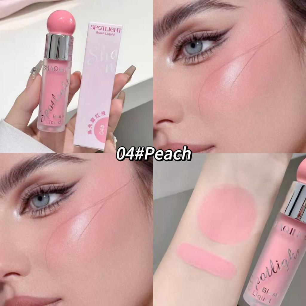 SHAQINUO Сияющие жидкие румяна и хайлайтер дуо 12ч сияние росы Легкий водно-гелевый Наслаиваемый Зеркало