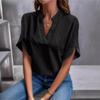 Fashion Casual Women's Bottoming Shirt Loose T-shirt Summer Solid Color V-neck Strapless Loose Linen Shirt Top