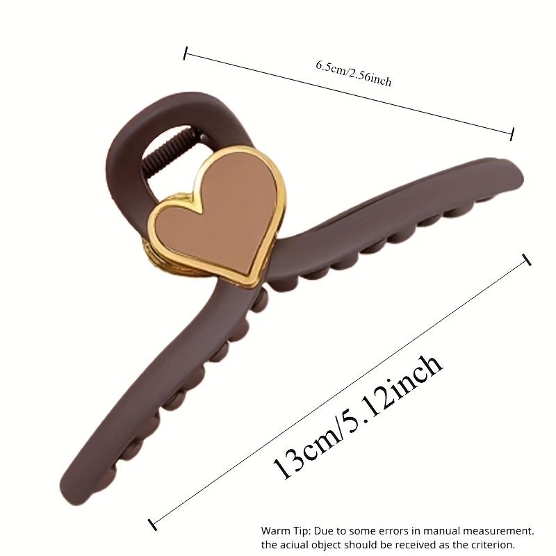 1 шт. Модный минималистичный матовый зажим-краб в форме сердца, очень большой зажим-акула, шикарная заколка в стиле маленького аромата для женщин, элегантное украшение для волос