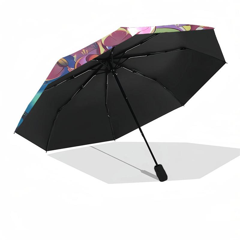 1pc Outdoor Umbrella with Super Mario Bros. Characters - Automatic Opening/Closing, Portable 3-Fold Design, 8-Bone Iron Frame - Perfect Gift for