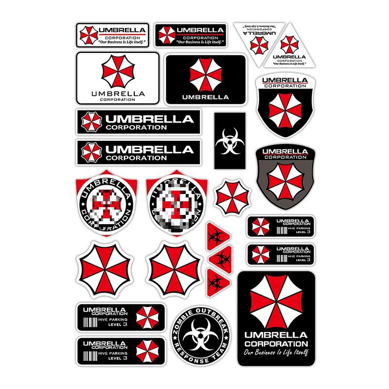 Наклейка на мотоцикл/машину Resident Evil Umbrella: Водонепроницаемая и прочная наклейка