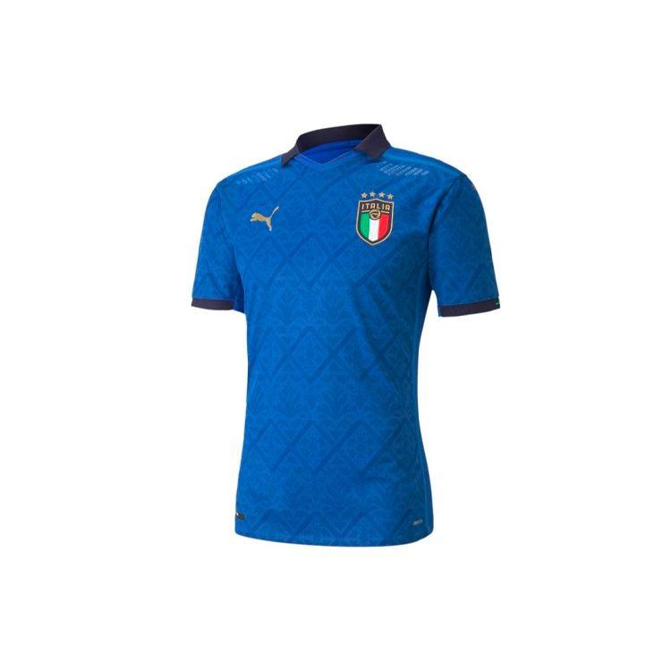 Puma Italy National Football Team Player Edition Training T-Shirt Men Tops Blue 762919-01