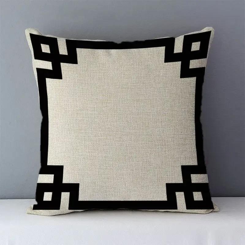 Black and White Geometric Animal Doublesided Printed pillow cover Short plush Suitable living rooms sofas throw cushion cover