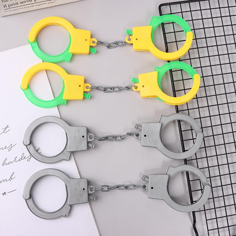 1 пара наручников, игрушка для детей, ролевые игры, наручники для ног, реквизит для вечеринок, драматических представлений, косплея, полицейского, костюма офицера полиции, игрушек для игры