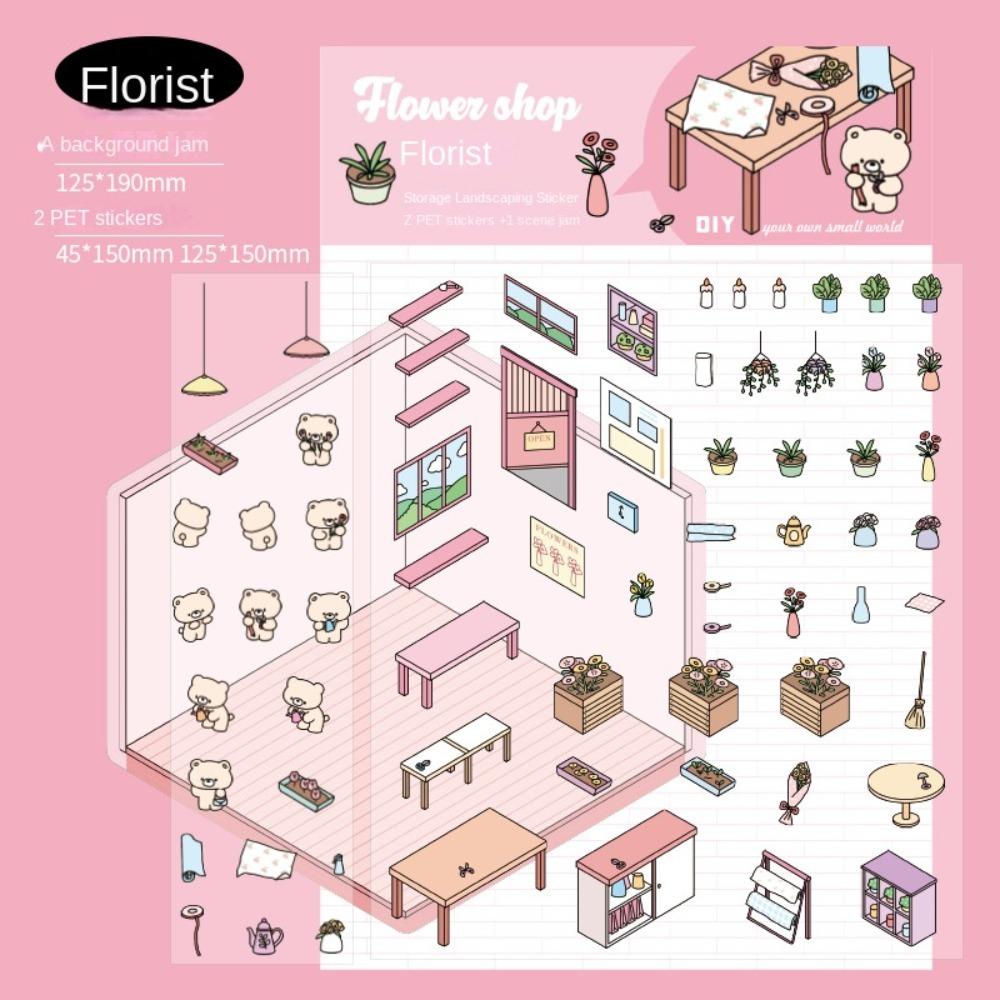 3D визуальная укладка наклеек DIY Пейзажная наклейка для блокнота Подарки Миниатюрная сцена 3D наклейки