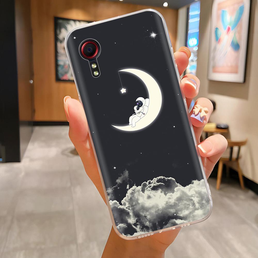 Мягкий силиконовый чехол для телефона Samsung Xcover 5 с мультяшными и цветочными узорами