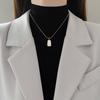 Square Shell Snake Bone Chain Furnace Real Gold Necklace Female Collarbone Chain With Jewelry