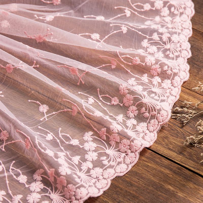 White Black Pink Sewing Fabrics Floral Embroidery 32cm Width Garments Decor Needlework Accessories Diy Crafts Lace Ribbon 2yards