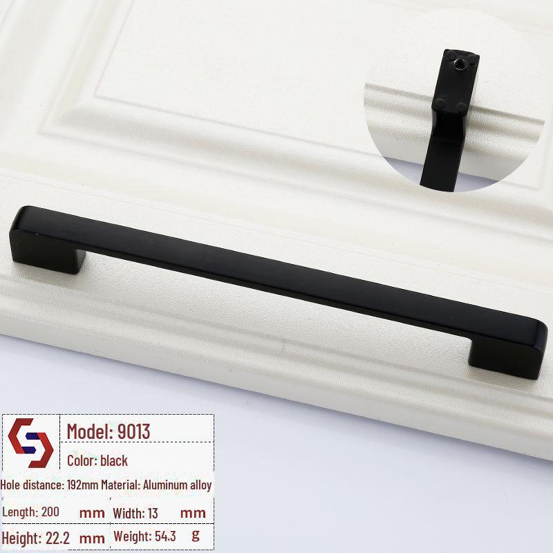 Прочная черная ручка для шкафа с одним отверстием для ящиков и гардеробов