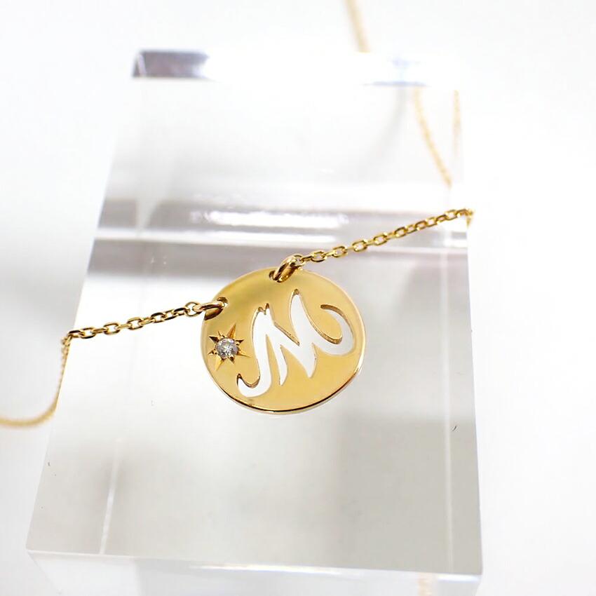 Pre-owned Star Jewelry K18 Diamond Initial M Necklace/Pendant/j66-7