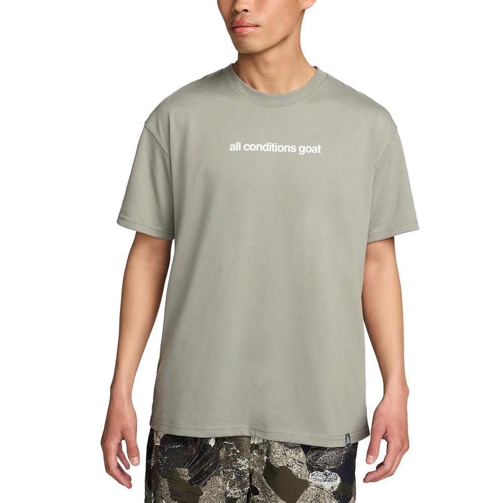 Nike ACG Dri-FIT Футболка с буквенным принтом, быстросохнущая, свободного кроя, с круглым вырезом, Мужские топы, Темно-грязно-серый FV3493053
