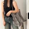Модная женская сумка с леопардовым узором, сумка через плечо, большая вместительная сумка для покупок, простые холщовые женские сумки