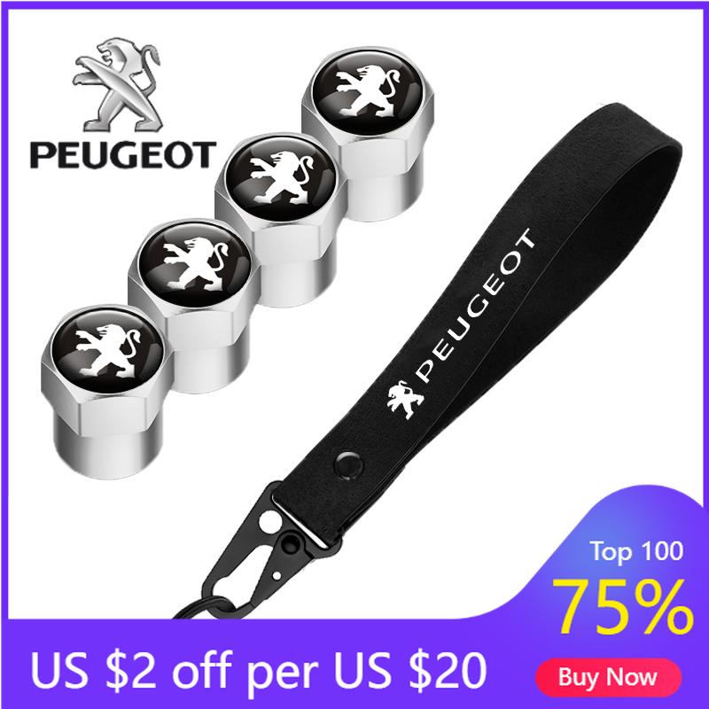 2026 Hot Car Sticker For Peugeot 207 3008 206 208 308 307 407 508 2008 5008 Aluminum Metal Car Tire Valve Cover Car Badge Nylon