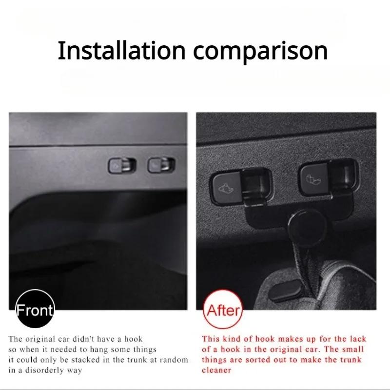 Rear Trunk Hook Seat Button For Tesla Model Y Cargo Grocery Shopping Bag Holder Umbrella Hanger Storage Car Interior Accessories