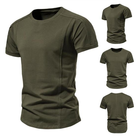 Мужской летний топ, модный приталенный мужской летний топ средней длины, однотонный летний топ, летняя футболка, мужская одежда