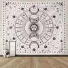 VIKAMA полиэстер психоделический богемный гобелен черно-белый геометрический солнце луна звезда настенный декор спальня домашнее украшение