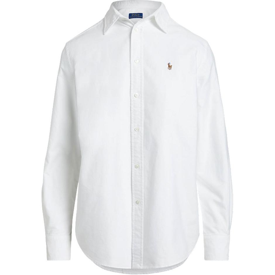 Рубашка с длинным рукавом с вышитым логотипом Polo Ralph Lauren и пуговицами, мужская белая 710792041-001
