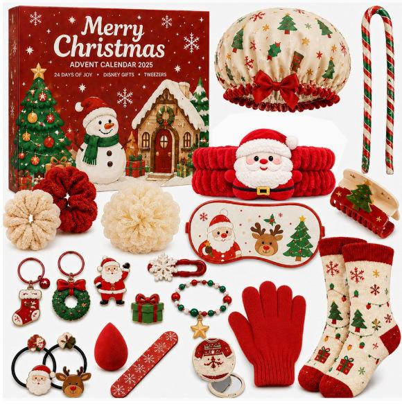 Christmas Gift Set for Girls 24 Days Advent Calendar DIY Blind Box Christmas Tree Ornaments Holiday Surprise Toys