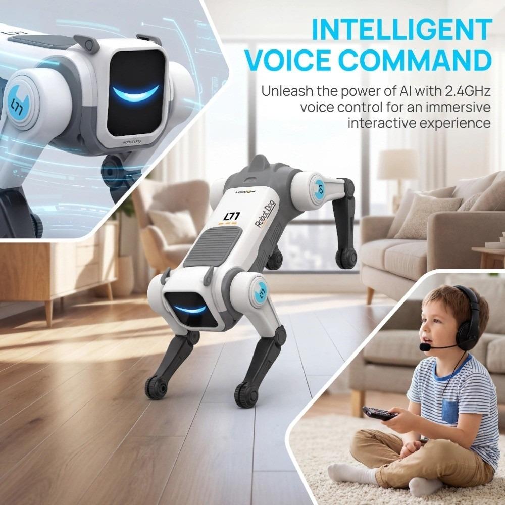Programmable RC Robot Dog Voice Command Mechanical Dog Stunt Robot Smart Robot Dog Kids Toys