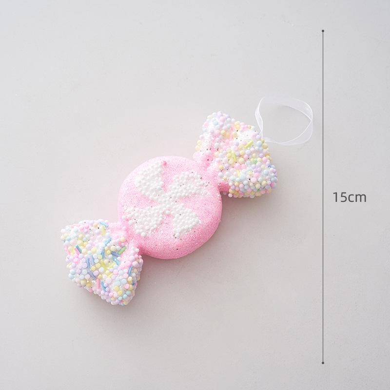 Christmas decorations pink candy Christmas cane snowman pendant Christmas tree decoration pendant window arrangement props