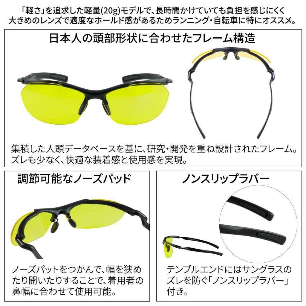 Спортивные солнцезащитные очки Airless CORE MBK Made in Japan Normal Lens Matte Free Size [SWANS] AMZ-SACR-0111 Black/Yellow (Двусторонний Мульти)