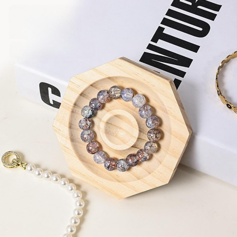 Crystal Bead Plate Solid Wood Bracelet Tray DIY Display of Bracelet Bead Plate for Jewelry Store Storage Handicraft Display Rack