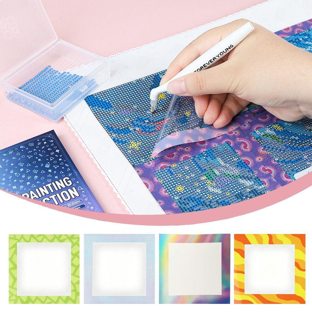 6/12Pcs Assist Aligning Diamond Painting Release Film Protective Frame Reusable Diamond Painting Alignment Tools 10cm 6 Patterns