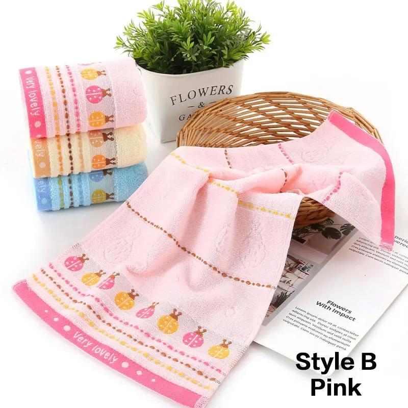 Pure Cotton Children's Towel 25x50cm Soft Absorbent Baby Face Wash Towel for Kids School Home Use