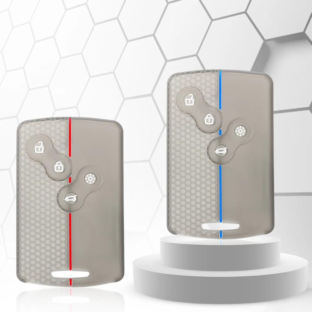 4 Button Silicone Car Key Cover Protect Skin Case For Renault Kadjar Captur Clio Megane 2 3 4 RS Koleos Logan Scenic Duster Card