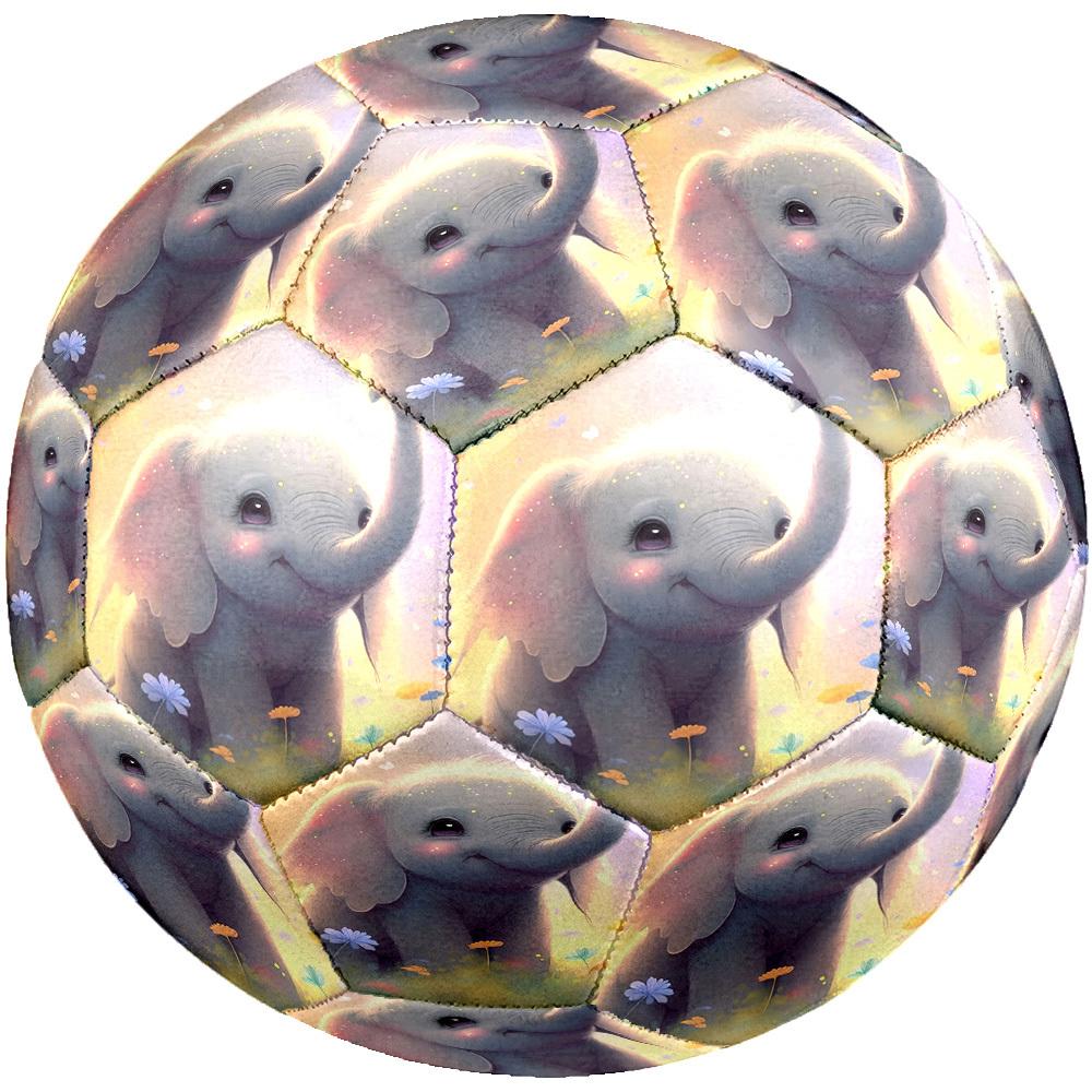 1pc Elephant Flowers Theme Soccer Ball Football, Size 5, Lightweight PVC, Outdoor Training Soccer Ball,Gift c6529