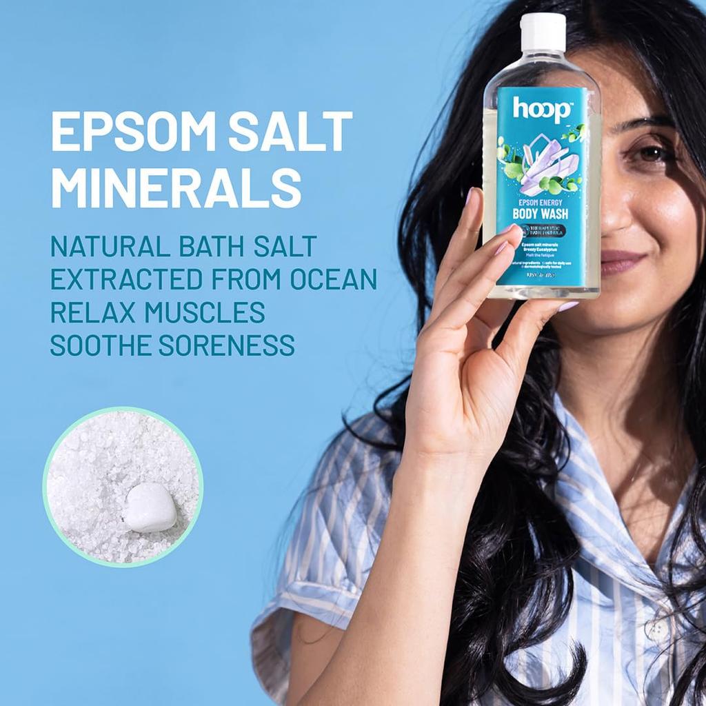 Hoop Epsom Body Wash 300 Ml Pack of 1 for Relaxation, Lavender Shower, Hand Foot Soak, Muscle Relief