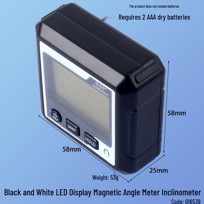 Magnetic Digital Protractor with LCD Display - 90° Portable Angle Finder